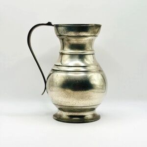 Antique Boin-Feuillat French Pewter Pitcher with Cambet de France Label 8.5"